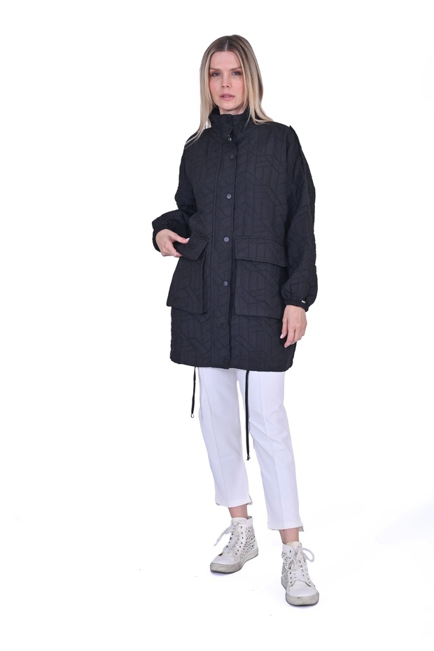 İNVEE 6913 Siyah Kapitone Ceket - 2