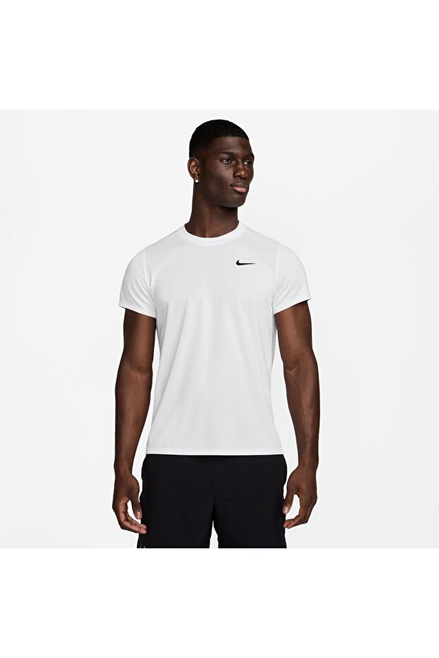 تيشيرت NKCT DRY VICTORY TOP من Nike للرجال، مخصص للتنس، باللون الأبيض والأسود
