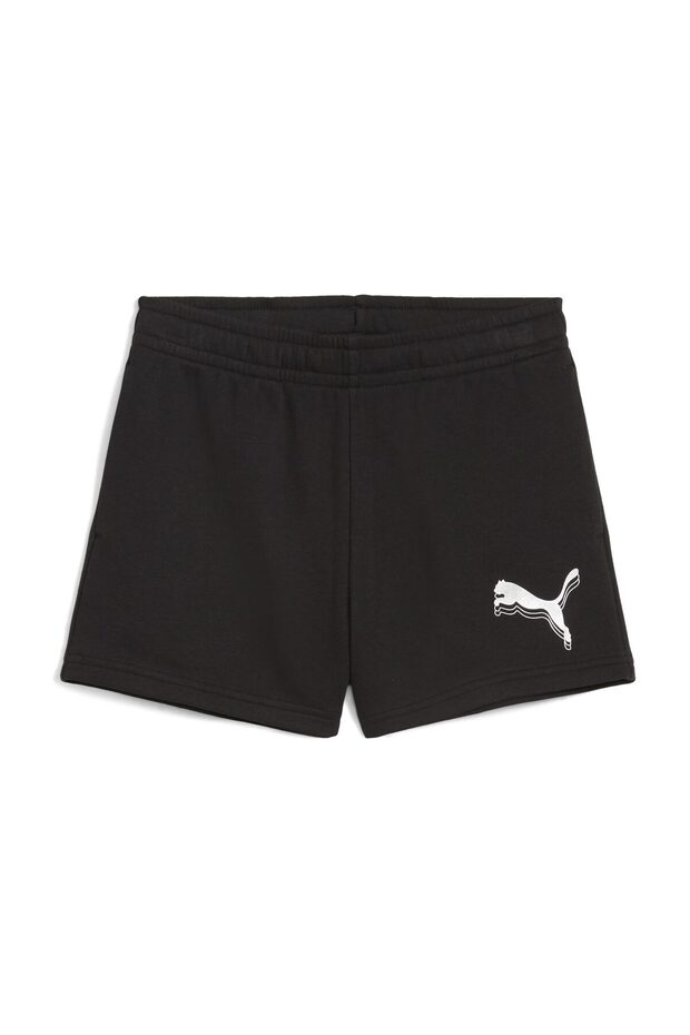 Średniej długości spodenki dzianinowe - nadruk z logo, kieszeń boczna, regularny krój - 1