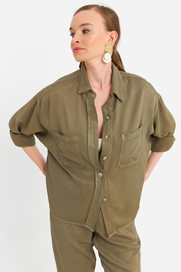 Women's Khaki Tensel Shirt Sun202