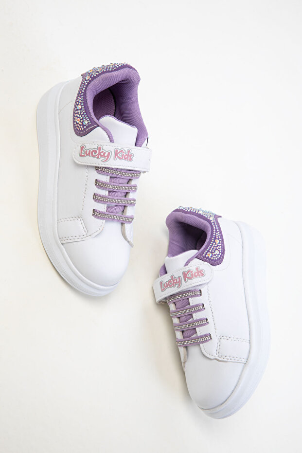 Fehér-lila uniszex gyerekcipő 20441 - 3