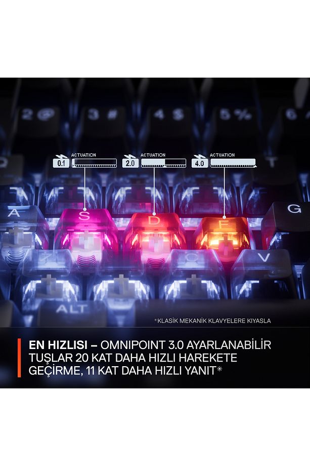 Apex Pro TKL Gen3 OmniPoint 3.0 HiperManyetik Switch RGB Mekanik Kablolu Oyuncu Klavyesi (UK)- Beyaz - 6