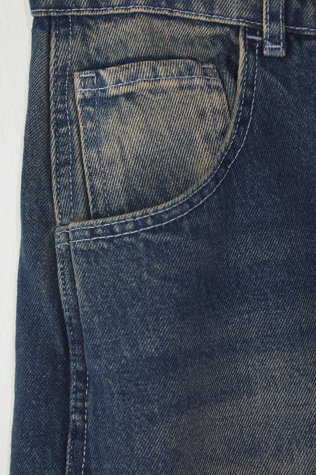 Mavi Yüksek Bel Bagyy Fit %100 Pamuk Non-Stretch Büyük Beden Jeans TBBSS25CJ00000 - 7