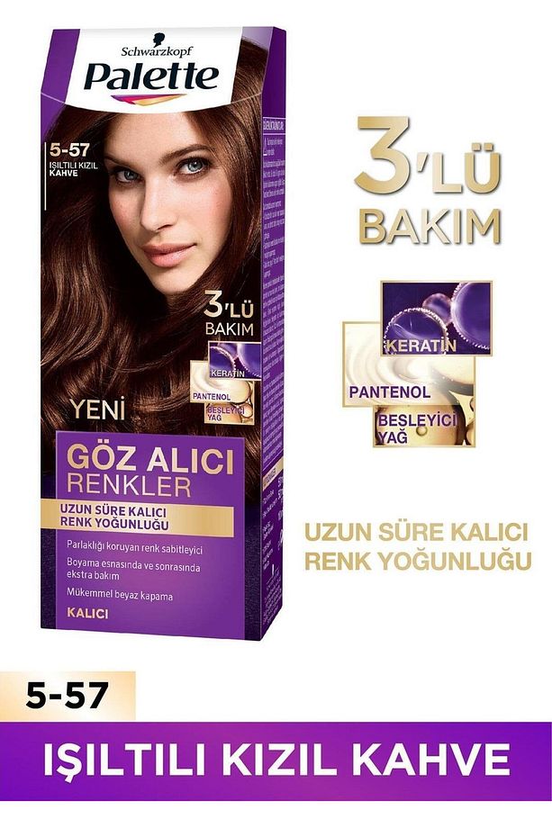 Göz Alıcı Renkler Saç Boyası 5-57 Işıltılı Kızıl Kahve - 1