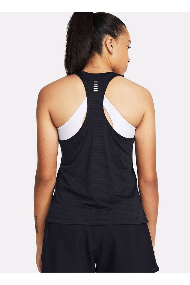 1382436-001 UA Launch Singlet Siyah U Yaka Fitted Kadın Atlet - 2