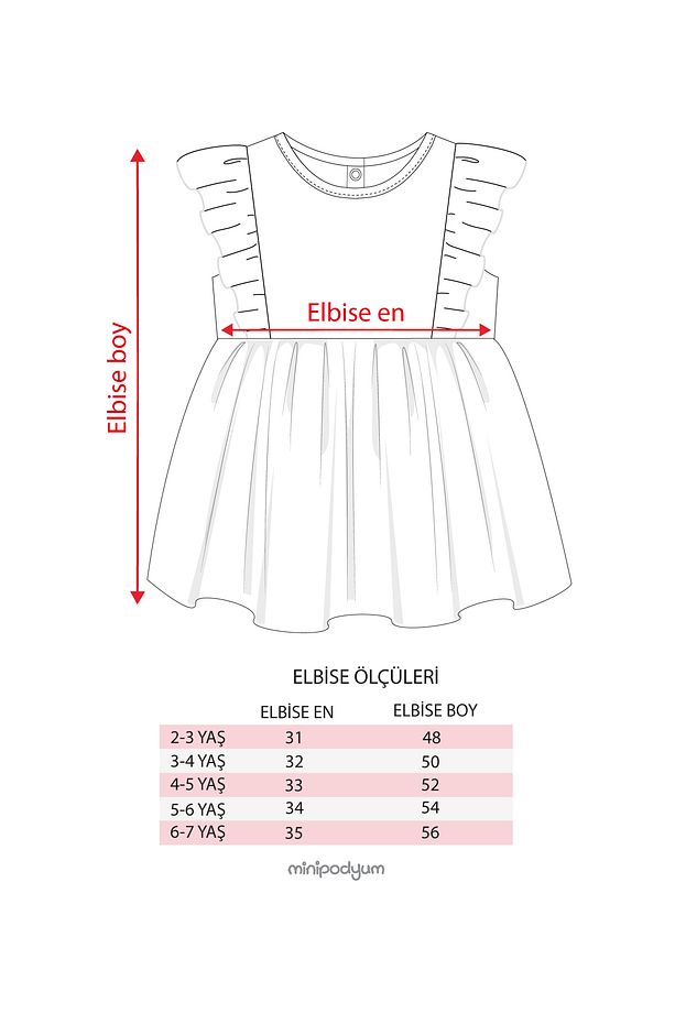 Fırfırlı Kız Çocuk Yazlık Waffle Elbise - 6