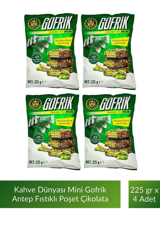 Kahve Dünyası Mini Poşet Gofrik Çikolata 225 gr x 4 Adet - 1