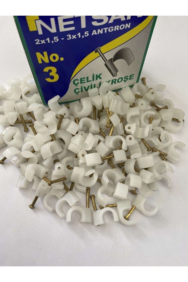 No:3 Beton Çivili Kroşe (3 NUMARA ÇELİK ÇİVİLİ KABLO KROŞESİ) 1 Pk-100 Ad - 2