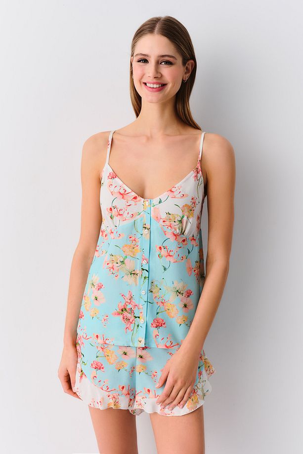 Flowers Şort Pijama Takımı - 1