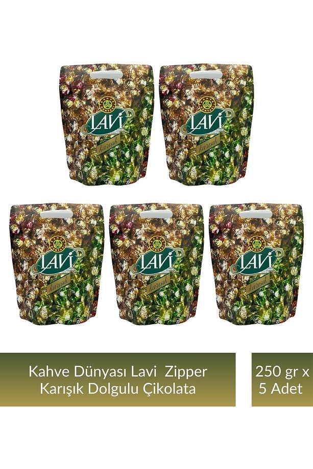Kahve Dünyası Zıpper Lavi Karışık Çikolata 250 gr x 5 Adet - 1