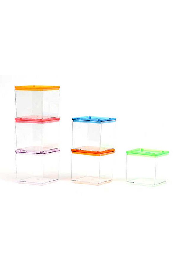Kare Mini Beta Fanus Kabı Mika Kırılmaz 5 Adet 5*5 Cm - 1