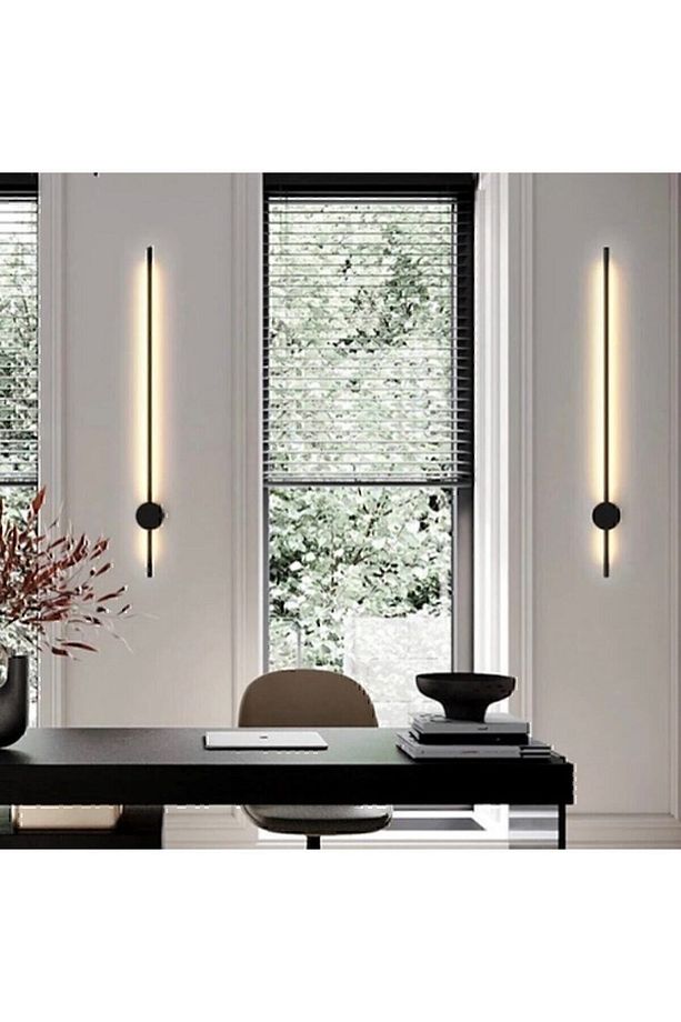 Modern Dekoratif Led Duvar Aplik 70 Cm Günışığı Siyah 1 Adet (PİLLİ DEĞİLDİR) - 4