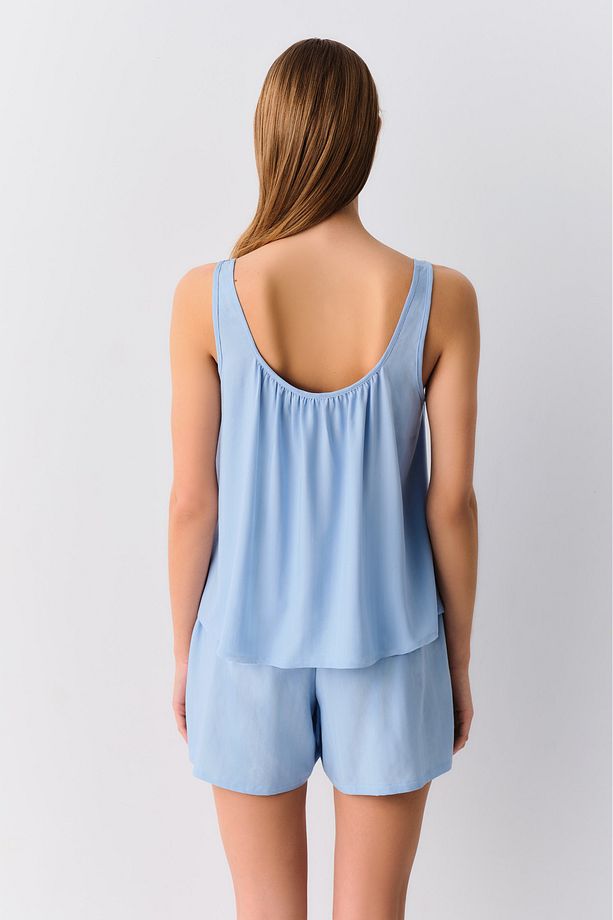 Cream Şort Pijama Takımı - 4
