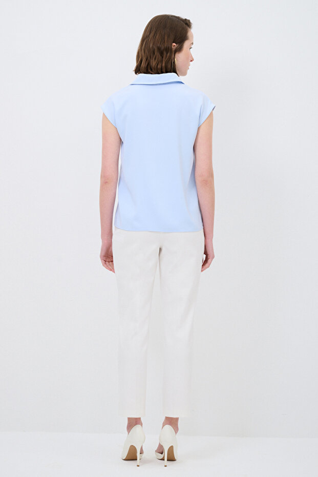 Yakalı Kolsuz Bluz - 6