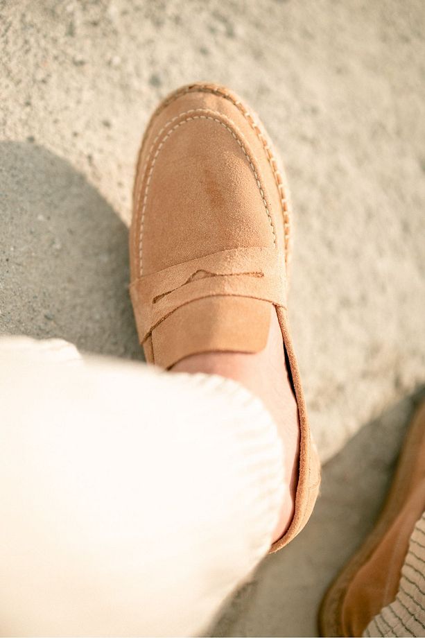 Minoa Bej Loafer Süet Deri Espadril - 7