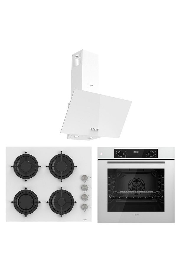 Flowart Lumora Essential Beyaz 3'lü Ankastre Set ( QBL63CB-CS206-D087 ) - 1