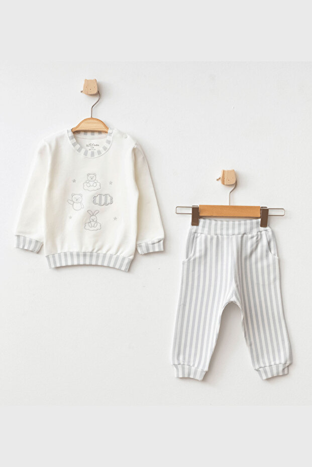 Baby Boy Embroidered Sweatshirt Pants 2-Piece Bottom Top Baby Set 3 Months - 36 Months