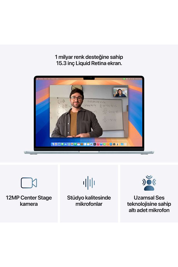 15" MacBook Air: Apple M4 chip with 10-core CPU and 10-core GPU, 16GB, 256GB SSD - Gök Mavisi - 5