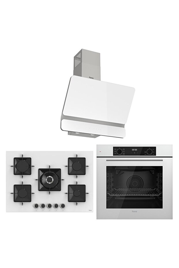 Flowart Florenz Elite Beyaz 3'lü Ankastre Set ( QBL63CB-SS036-D081 ) - 1