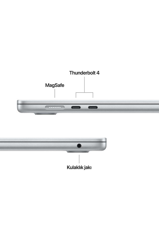 15" MacBook Air: Apple M4 chip with 10-core CPU and 10-core GPU, 16GB, 256GB SSD - Gümüş - 7