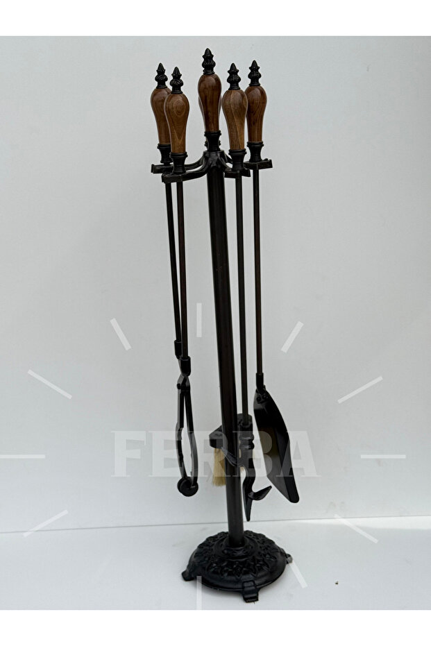 Ahşap Başlı Şömine Maşa Takımı - 4