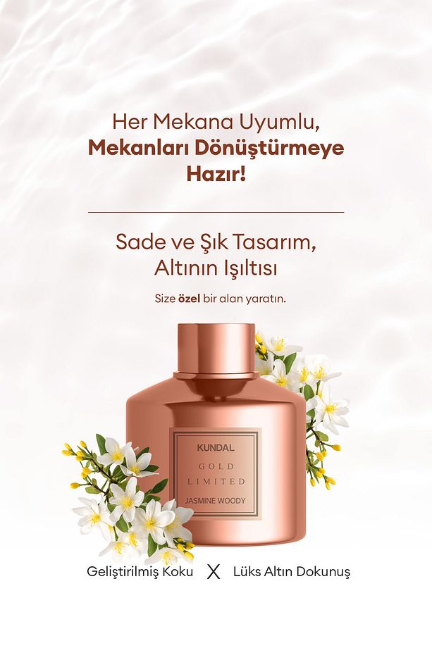 Parfüm Difüzörü Seçkin Seri KUNDAL Perfume Diffuser Rose Gold Edition 200ml 2 Adet (Jasmine Woody) - 3