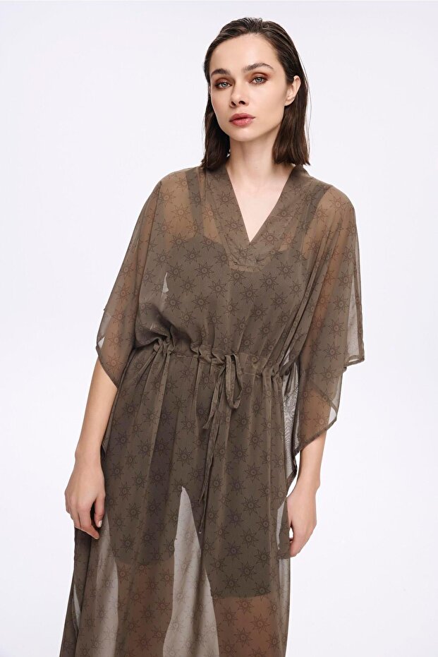 صوفية كاكي منقوشة بالشمس 5051 - 2