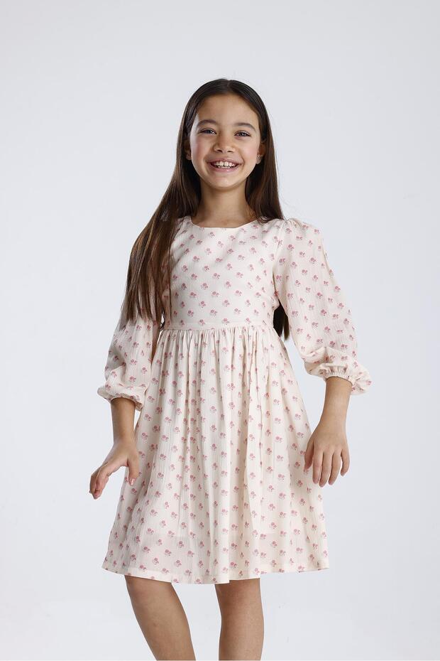 Rochie cu mânecă lungă cu model - 5