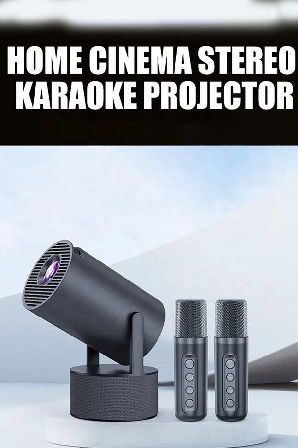 Mikrofonlu Projektör 4K Android 11 Taşınabilir Ev Sineması Video Projektörleri KARAOKE projektör - 2