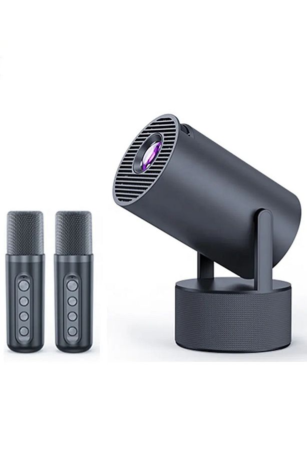 Mikrofonlu Projektör 4K Android 11 Taşınabilir Ev Sineması Video Projektörleri KARAOKE projektör - 1