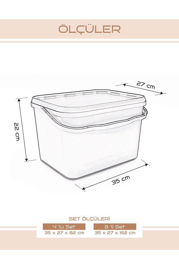 20 Litre 4'lü Oyuncak Düzenleme Ve Saklama Kutusu - Renkli Çok Amaçlı Istiflenebilir Organizer - 4