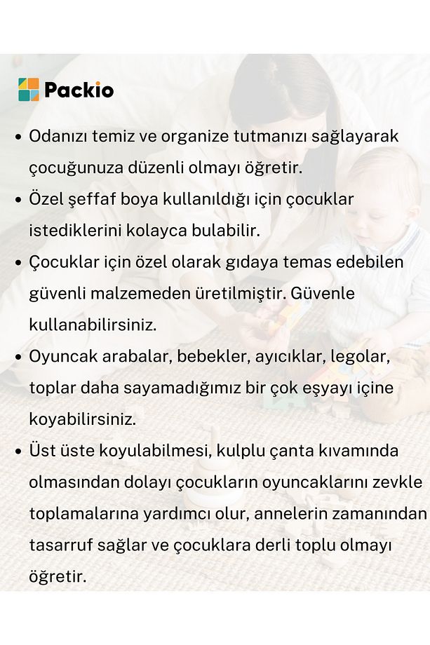 20 Litre 4'lü Oyuncak Düzenleme Ve Saklama Kutusu - Renkli Çok Amaçlı Istiflenebilir Organizer - 5