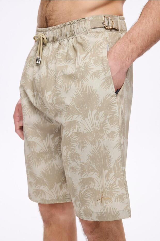 Belt Buckle Detailed Mink Men's Short Pool and Sea Shorts 5054