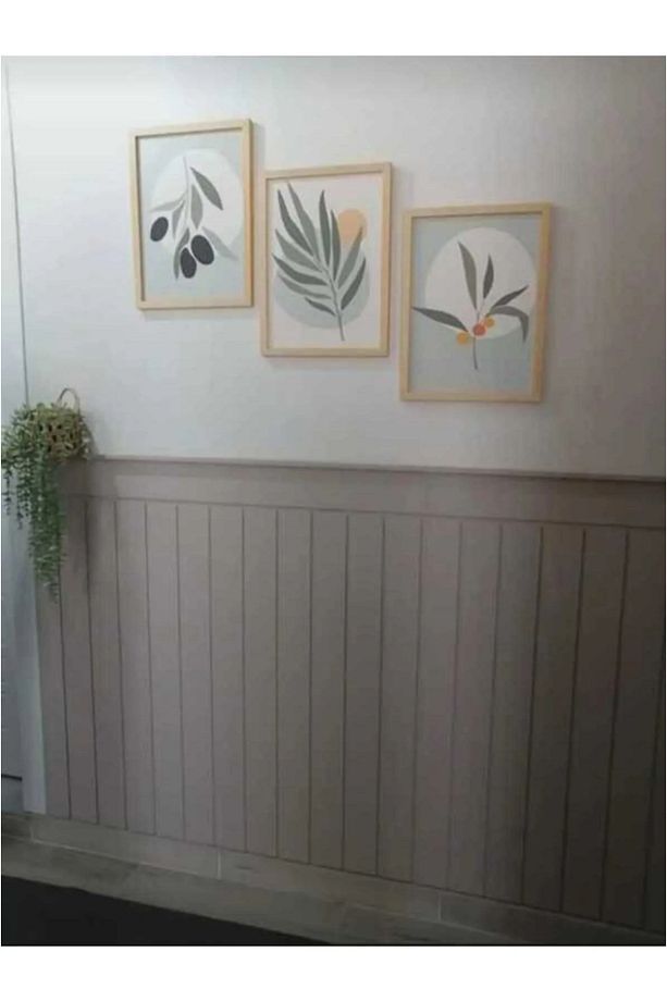(102X45CM)mdf Cnc Işlemeli Dekoratif Boyanabilir Duvar Paneli (6MM) Düz - 3