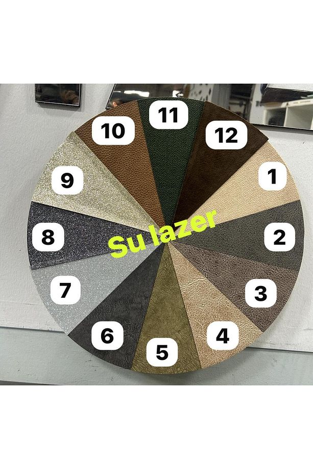 Desenli suni deri peçeteler 6 adet - 4
