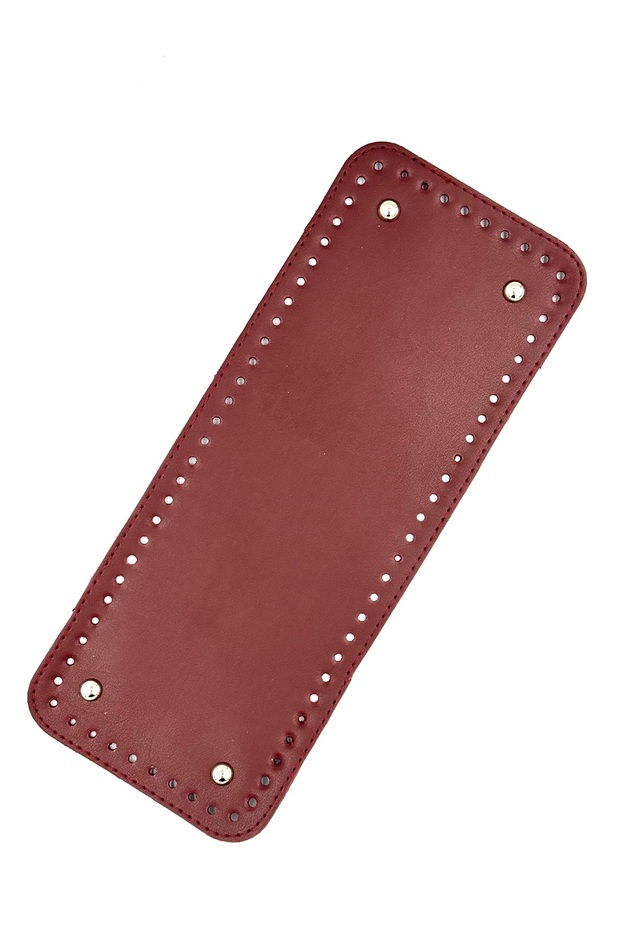 طقم حقيبة محبوكة مستطيلة باللون الأحمر الداكن - 2