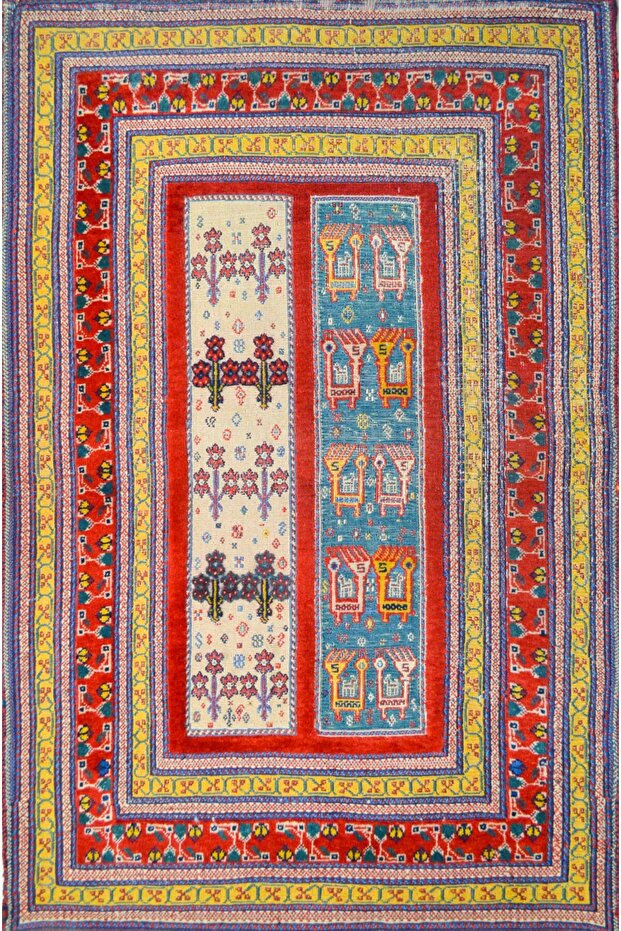Hand Woven Red Color and Motif Sumak Rug 85X120 cm (1.02 m²)