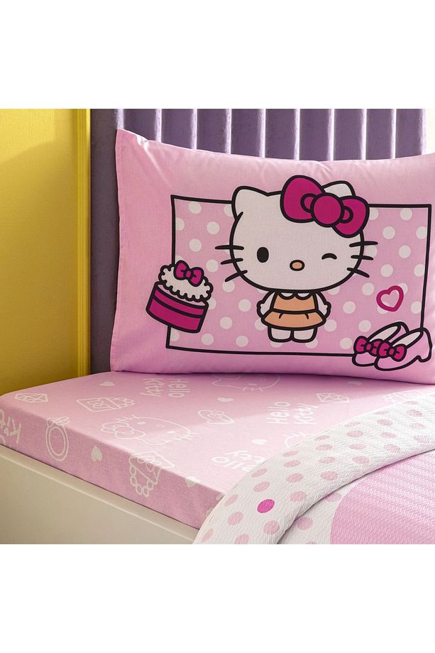 TAÇ YENİ SEZON LİSANSLI HELLO KITTY CAKE TEK KİŞİLİK PİKE TAKIMI - 3