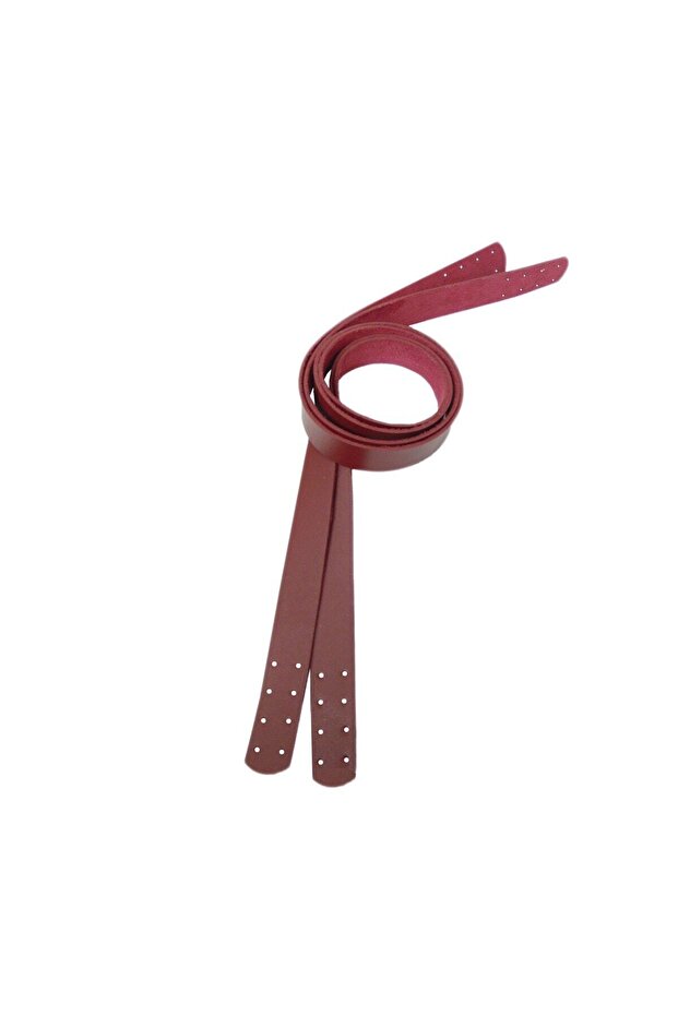 طقم حقيبة محبوكة مستطيلة باللون الأحمر الداكن - 3