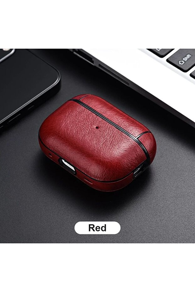 حافظة جلدية حمراء لسماعات Airpods PRO 2