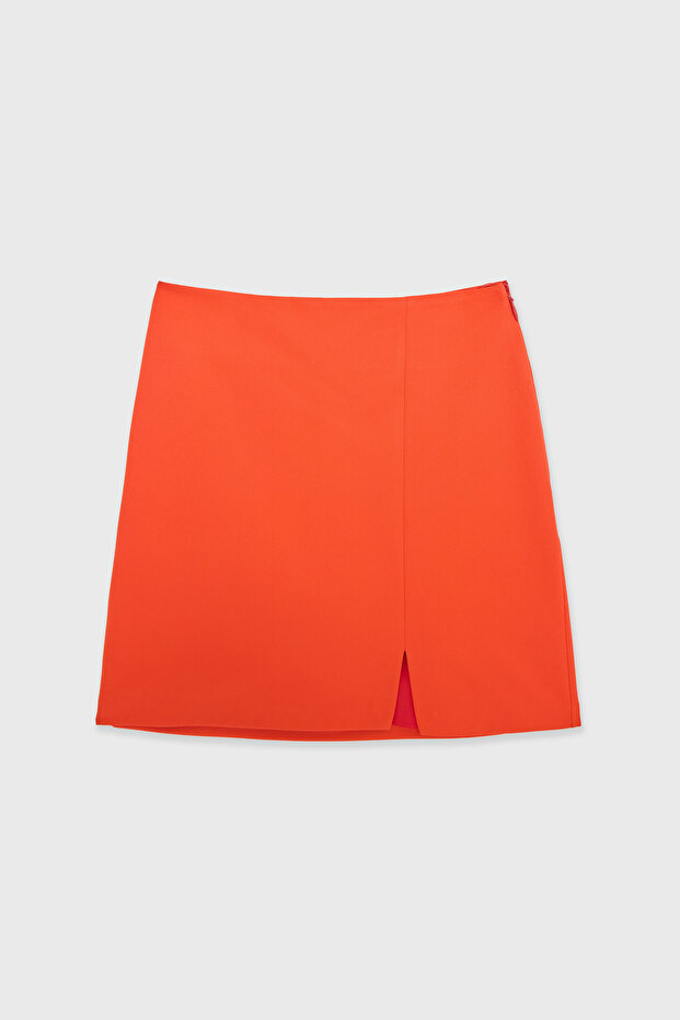 Yırtmaçlı Mini Dar Etek - 7