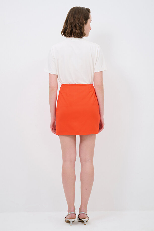 Yırtmaçlı Mini Dar Etek - 6