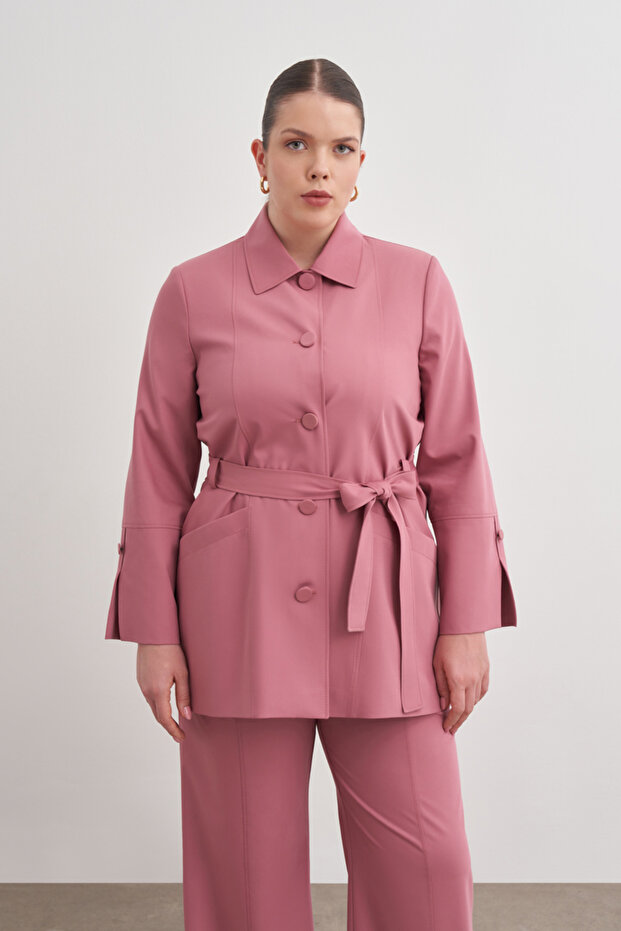 قبعة منسوجة بأزرار أمامية مقوسة - 5