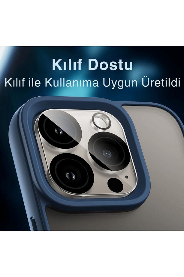 (TAM LENS) iPhone 16 Pro Max / 16 Pro Uyumlu Tek Parça Tam Kapatan Kamera Lens ve Yüzey Koruyucu - 6