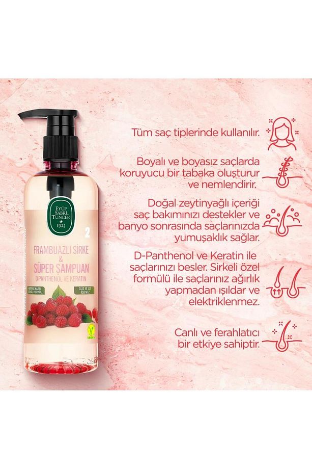 3 Adet Frambuaz Sirke Şampuan 100 ML ve Şampuan Fırçası Hediyeli - 2
