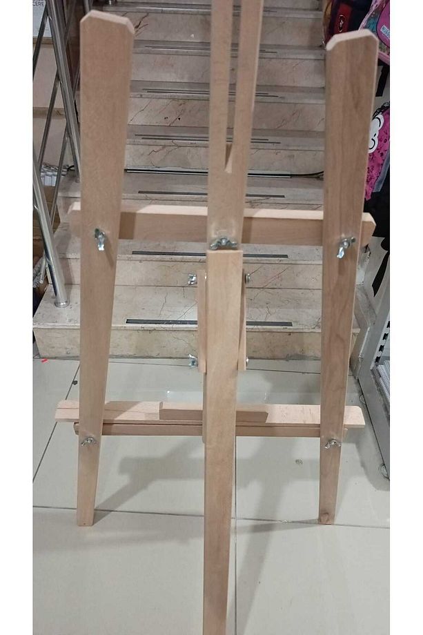 Ayaklı Büyük Boy Ahşap Şövale KAYIN AĞACI 170cm yükseklik 70*100cm e kadar tuval konulabilir - 5