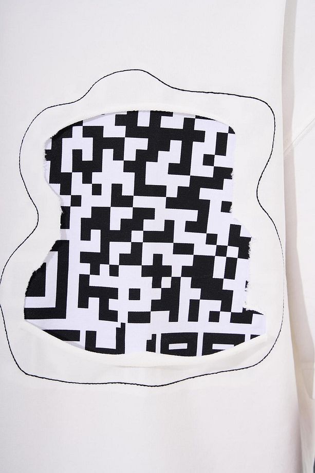 Erkek Dama Patch Oversize Ekru Tişört - 3