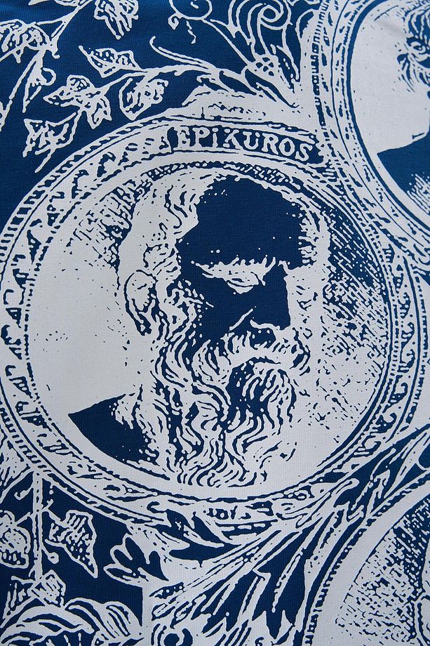 Erkek Philosophers Oversize İndigo Tişört - 4