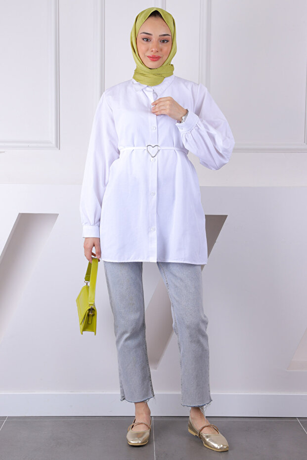تونيك بأزرار بيضاء - 3