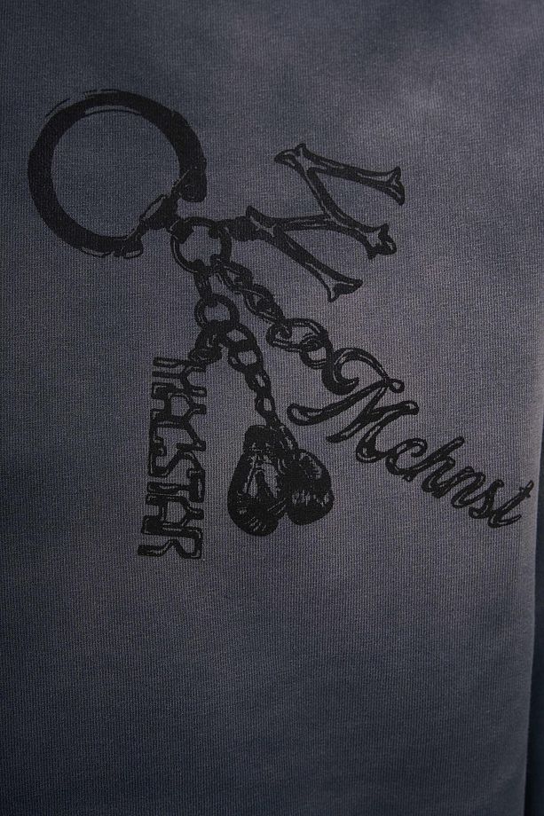 Erkek Keychain Printed Yikamali Oversize Ghost Tişört - 2